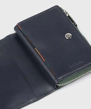 Paul Smith ブライトストライププラー SS24 コイン＆キーケース グリーン