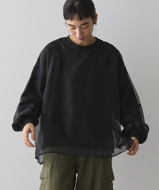 AMERICAN HOLIC オーガンジーレイヤードスウェット Charcoal Gray