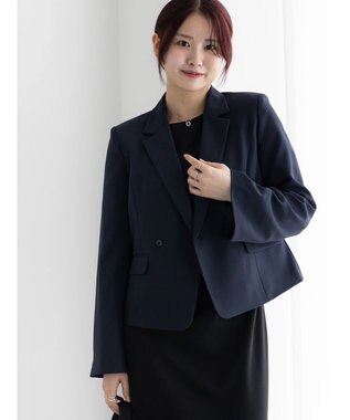 Te chichi フレア袖クロップトテーラードジャケット【AOYAMA FASHION ASSOCIATION × Te chichi】 ネイビー