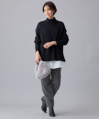 自由区 S ウールサキソニーテーパード パンツ グレー系