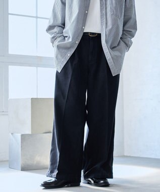 WEGO 【ウエストゴム】スーパーバギーデニムスラックス ブラック