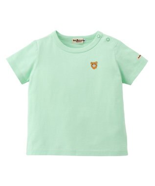 MIKI HOUSE HOT BISCUITS 【70-120cm】【Everyday Series】ワンポイント 半袖Tシャツ アイスグリーン