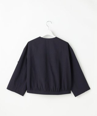 自由区 ファンクショナルブロード ノーカラーブルゾン ネイビー