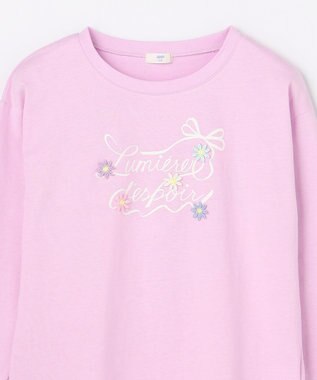 ANY KIDS 【綿100%】ロゴプリント 長袖Tシャツ ラベンダー