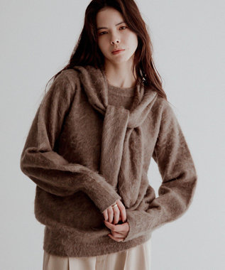 CRAFT STANDARD BOUTIQUE フードストール付きニットプルオーバー