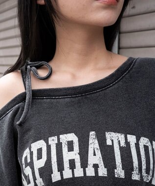 WEGO 【25年秋冬新作】2WAYグラフィックワンショルBIGスウェット 柄1