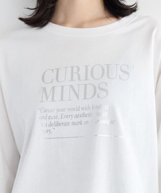 YECCA VECCA 【UVカット】ワイドスリーブ箔プリントTee Off White