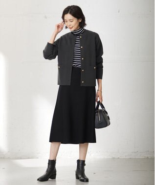 J.PRESS LADIES 【洗える】VIS/PE ROME ニット カーディガン グレー系