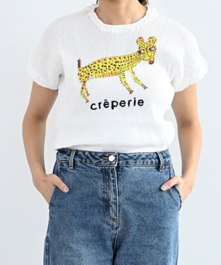 crêprie tsumori chisato creperie HAND PRINT T-SHIRT LEOPARD クレプリ レオパートプリント ドルマンTシャツ