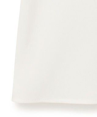 ICB 【速乾・洗える】BackSatinAmunzen ラッフルデザインブラウス オフホワイト系