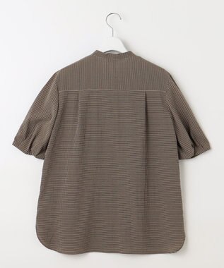 J.PRESS LADIES L 【洗える】バイカラーギンガムタンブラー スタンドカラー ブラウス ベージュ系3