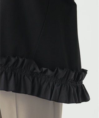 23区 【R(アール)】プレミアムコットンコンビ フリルヘムトップス ブラック系