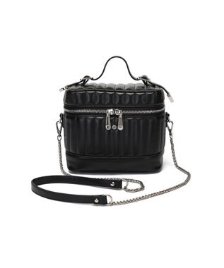 style code 【MERCURYDUO/マーキュリーデュオ】ストライプキルティング　バニティミニショルダーバッグ ブラック