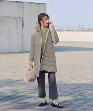 Tiaclasse 【ダウン70%撥水加工】スタンドカラーダウンコート ベージュ