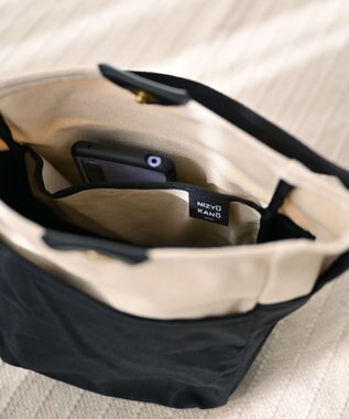 NIZYU KANO TWO-TONE ミニトート 生成り×ブラック