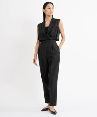 23区 S 【エステータ】コットンオーガンジー ブラウス ブラック系