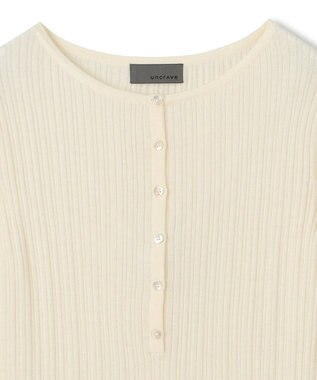 uncrave ハイゲージニット ヘンリーネックトップス オフ