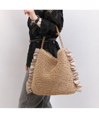 UNBILLION カシュカシュ cachecache / サイドフリルワンンハンドルトート カゴバッグ