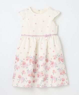 ANY KIDS フラワープリントワンピース エクリュ