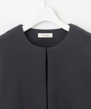 Feroux 【洗える】ダンボールフリル ジャケット グレー系