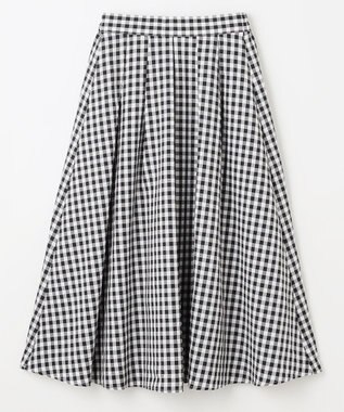 ANY 【ウエストゴム】ギンガムフレアスカート ブラックギンガム