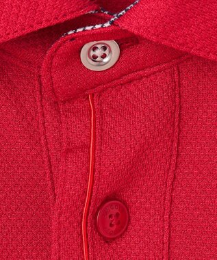 23区GOLF 【MEN】【UVカット】ハニカムカノコ長袖ポロシャツ レッド系