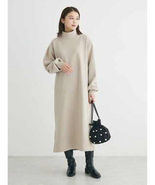 Green Parks Ｂｒｕｓｈｅｄ　裏起毛ワンピース Gray Beige