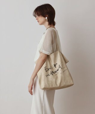 GRACE CONTINENTAL ロゴレザートート ベージュ