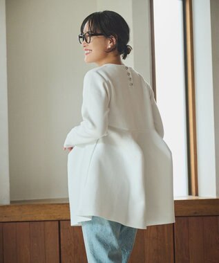 #Newans 【洗える】フォルムペプラムチュニックニット ホワイト