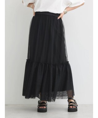 earth music&ecology Ｍｕｌｔｉｗａｙチュールスカート Black