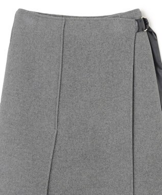 BEIGE， GRASSE / サテンベルト付きリバーラップスカート Md Gray