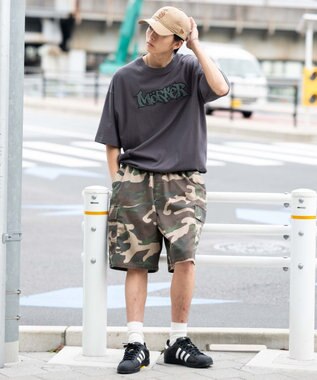 WEGO 【ウエストゴム】イージーバギーカーゴショーツ 柄2