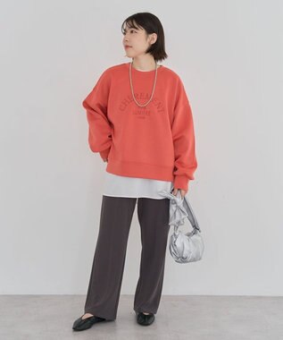 Green Parks ロゴ刺繍ダンボールプルオーバー Red