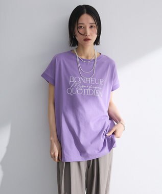 Green Parks フレンチスリーブ筆記体ロゴチュニック Purple