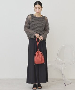 AMERICAN HOLIC 刺繍メッシュプルオーバー Charcoal Gray