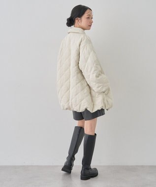 earth music&ecology ダブルステッチキルティングコート Ivory