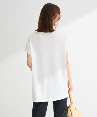 Green Parks フレンチスリーブ筆記体ロゴチュニック Off White