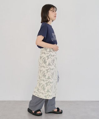 Green Parks フレンチスリーブ筆記体ロゴチュニック Navy