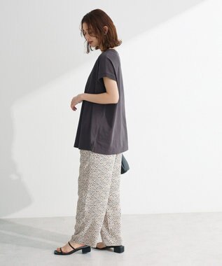 Green Parks フレンチスリーブ筆記体ロゴチュニック Dark Gray