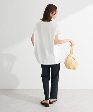 Green Parks フレンチスリーブ筆記体ロゴチュニック Off White