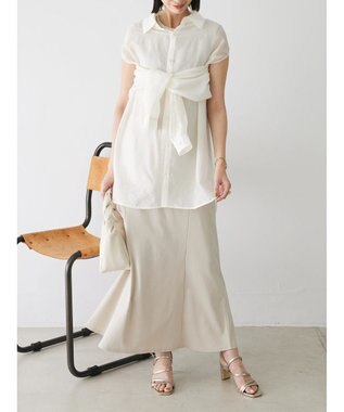 Green Parks カットワークデザインカットソーワンピース Beige