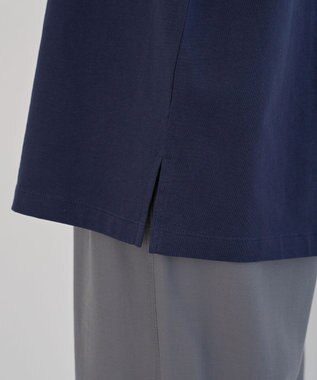 Green Parks フレンチスリーブ筆記体ロゴチュニック Navy