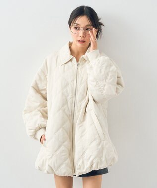 earth music&ecology ダブルステッチキルティングコート Ivory