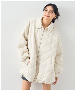 earth music&ecology ダブルステッチキルティングコート Ivory