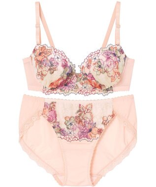 Wing WEB限定　ブラ＆ショーツセット　快適なつけごこち　はきこみ丈あさめ　ウイング／ワコール　CB3712 オレンジ