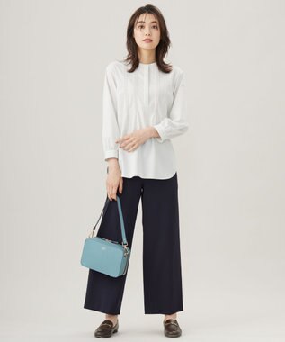 J.PRESS LADIES 【2way】レザー ショルダー バッグ ダルブルー系