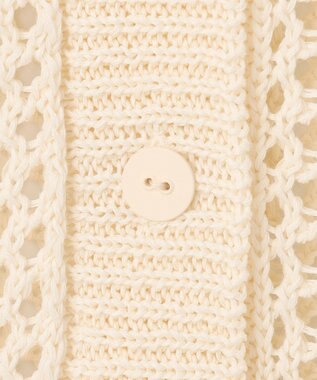 BEIGE， 【洗える】ALOE / コットンメッシュVネックミドル丈カーディガン Ecru