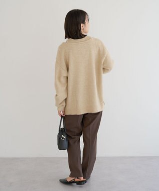 Green Parks フェイクレイヤードＶネックニットプルオーバー Light Beige