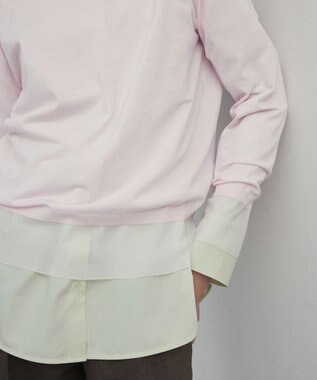 BEIGE， 【洗える】JULIE / シルク混クルーネックシアートップス Pink