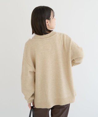 Green Parks フェイクレイヤードＶネックニットプルオーバー Light Beige